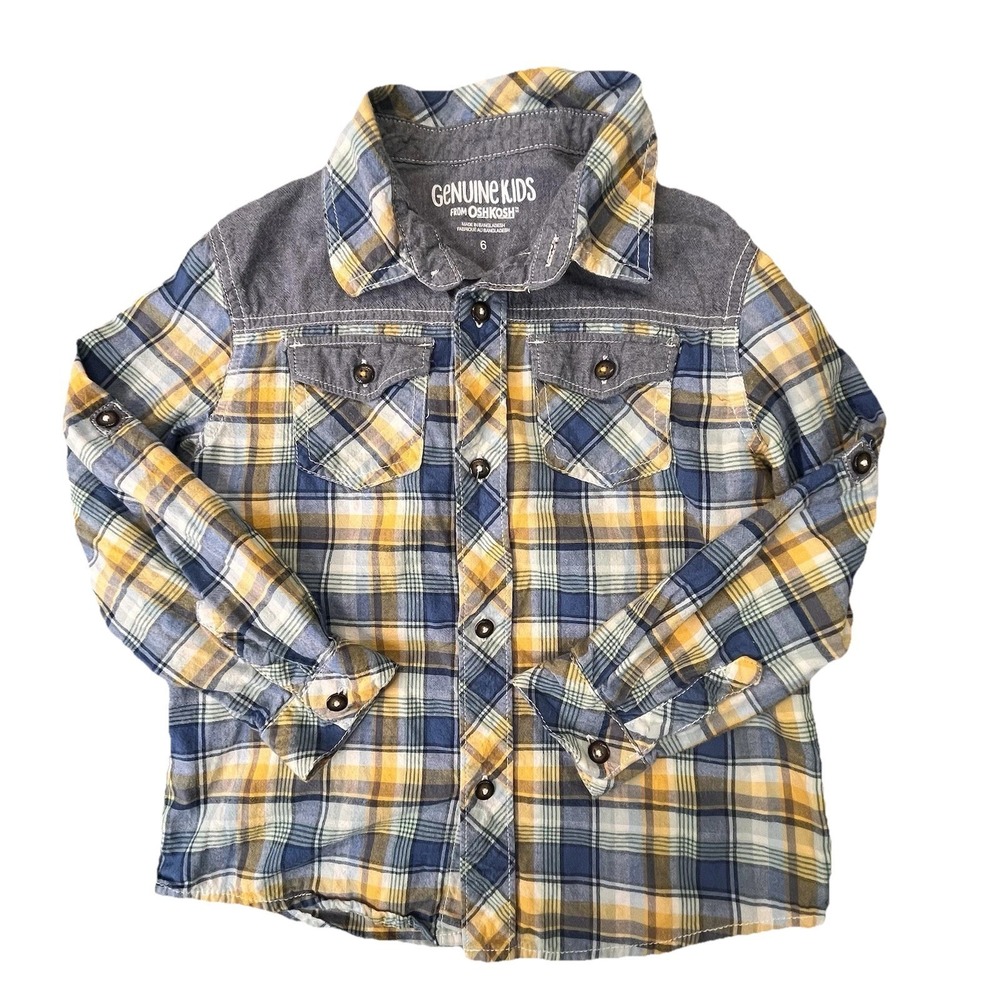 Genuine Kids by OshKosh B'gosh Plaid Button-down Long-Sleeve Shirt - Size 6